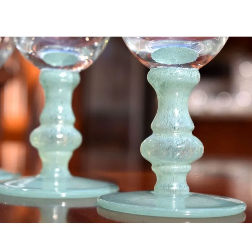 Set of 6 Villeroy & Boch Isabelle Green (Dark Jade) Claret Wine Glasses